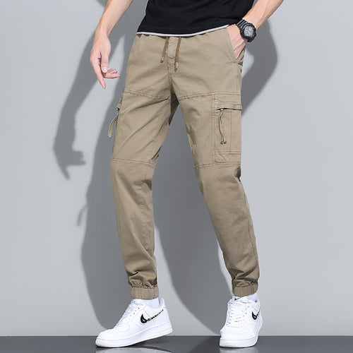 Herren Urbaner Tactical-Cargo-Jogger mit ergonomischen Kniefalten, integrierter Schlüsselöse und elastischem Knöchelabschluss Drune