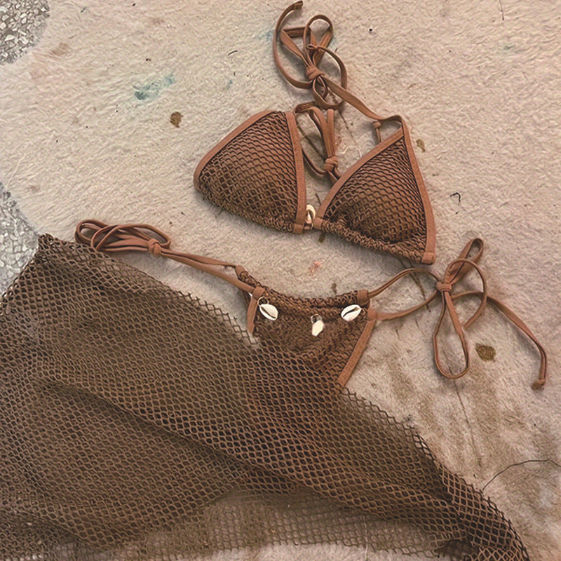 Damen Netz-Bikini-Set mit raffinierten Muschel-Details Drune