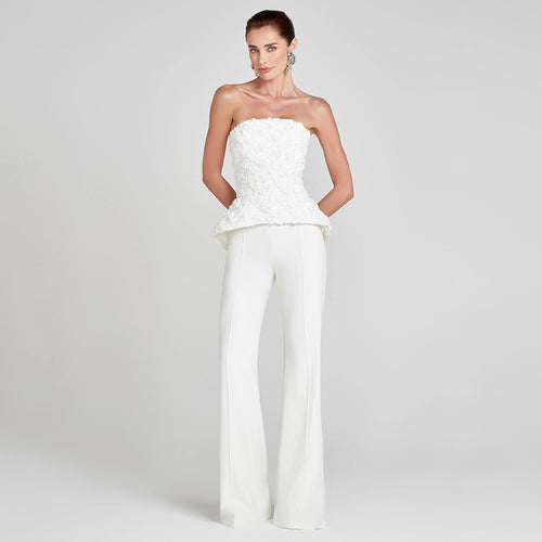 Damen Elegantes Peplum-Top mit ausgestellter Hose Drune