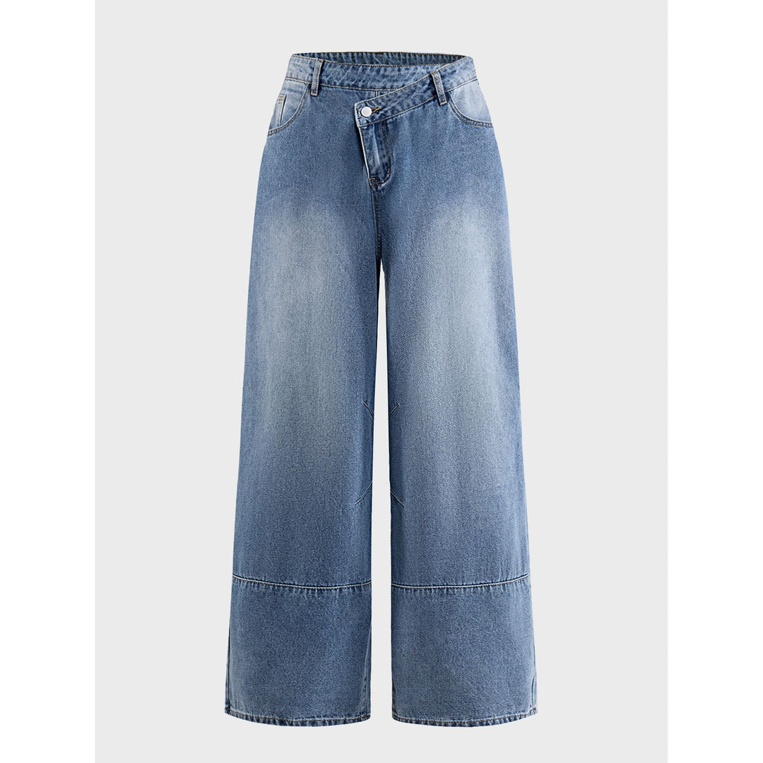 Damen Weite Denim-Hosen Drune