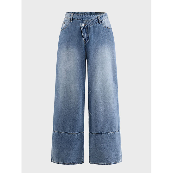 Damen Weite Denim-Hosen Drune