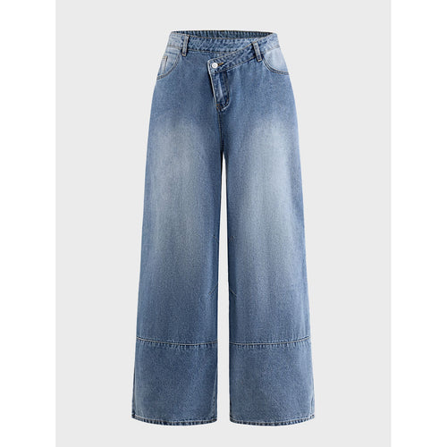 Damen Weite Denim-Hosen Drune