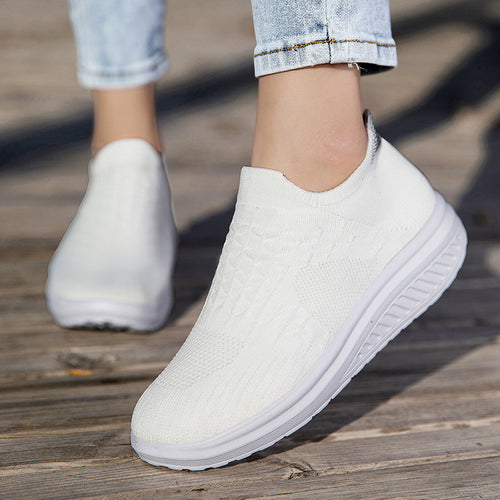 Damen Slip-On Sport Sneakers mit atmungsaktivem Strickdesign Drune