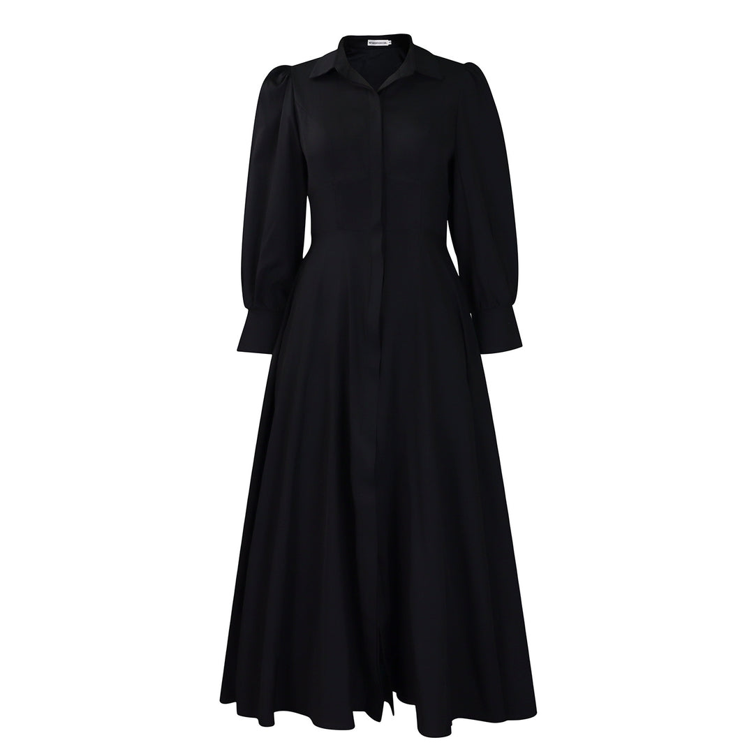 Damen Hemdkleid im eleganten Maxi-Format mit betontem Taillenbund Drune