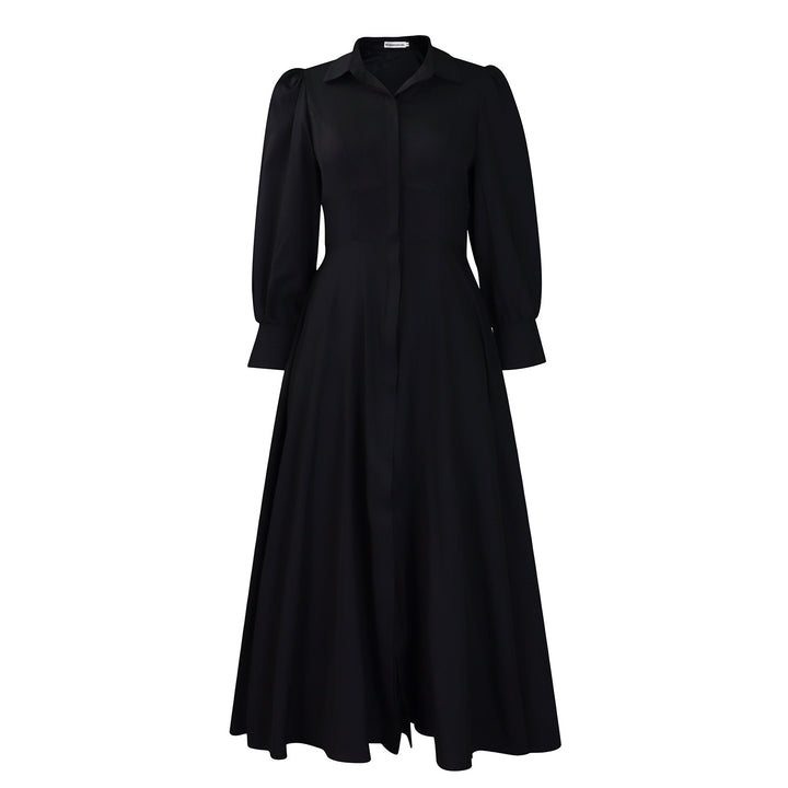 Damen Hemdkleid im eleganten Maxi-Format mit betontem Taillenbund Drune