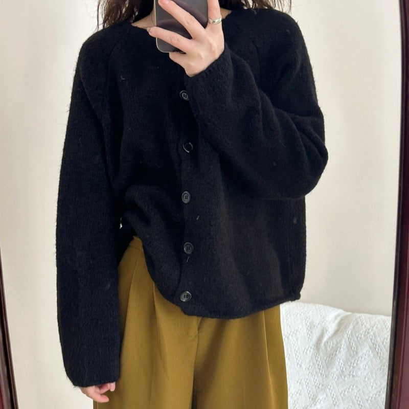 Damen Gemütlicher Cardigan mit Knopfdetails und weitem Schnitt Drune