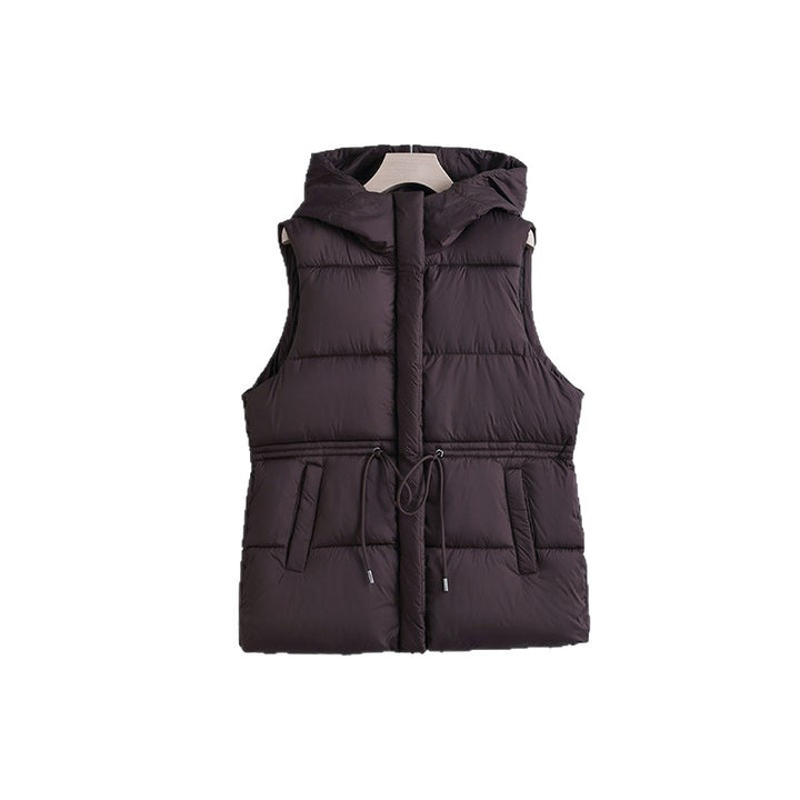 Damen nan gesteppte Kapuzenweste mit verstellbarem Taillenzug und winddichter Thermofütterung Drune
