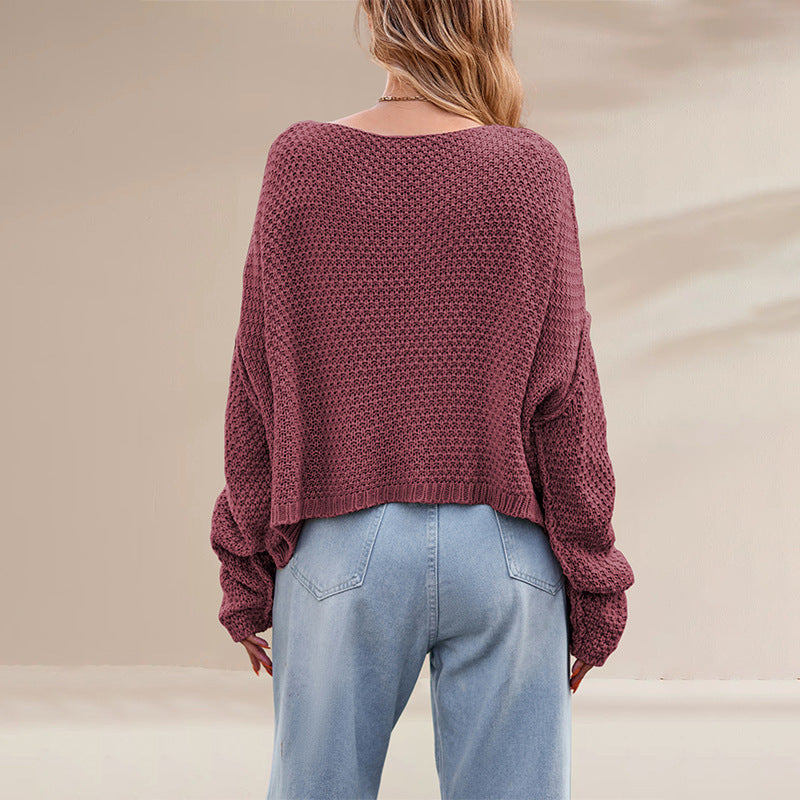 Damen Grobstrickpullover mit besonderen Details Drune