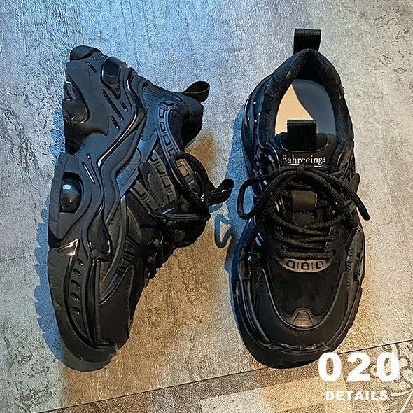 Damen Chunky Sneakers mit atmungsaktiver Mesh-Oberfläche und gepolsterter Sohle Drune