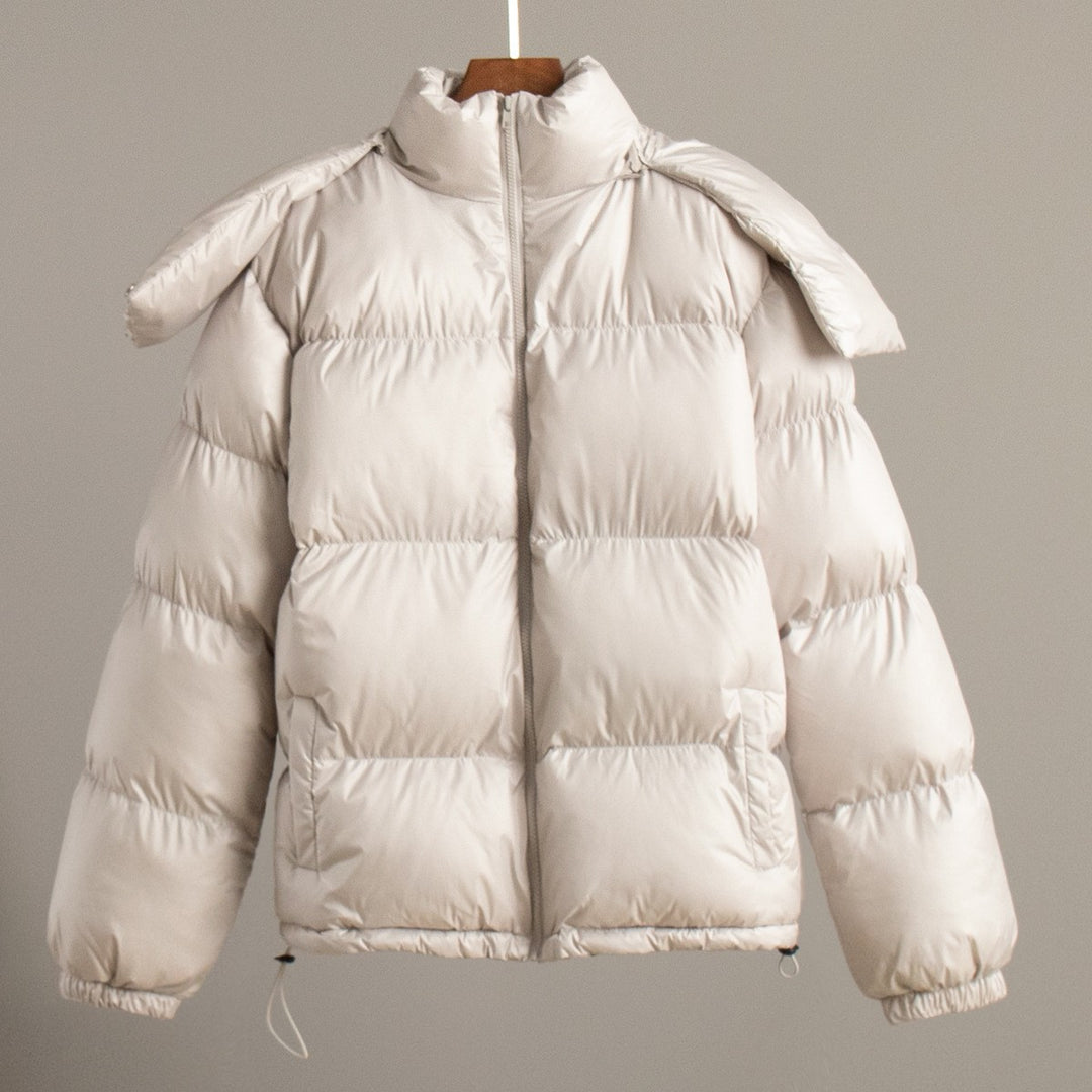 Damen Modische Steppjacke mit hochschließendem Kragen und voluminösen Ärmeln Drune