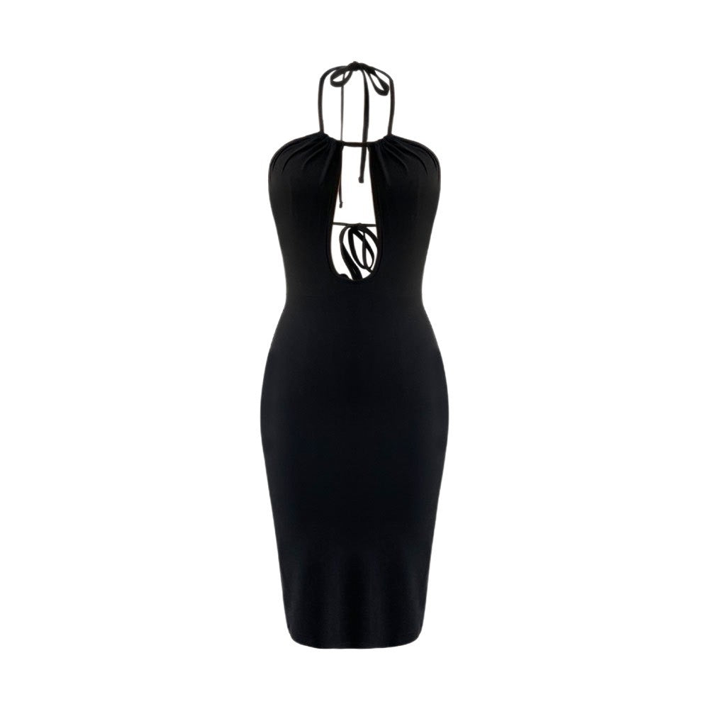 Damen Bodycon Kleid mit tiefem V-Ausschnitt und raffiniertem Halterdesign Drune