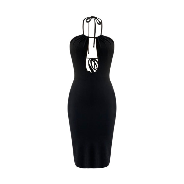 Damen Bodycon Kleid mit tiefem V-Ausschnitt und raffiniertem Halterdesign Drune