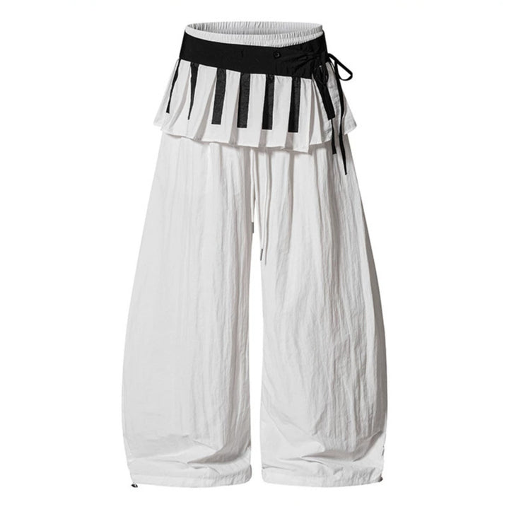 Damen Weite Culotte-Hose mit Volantbund, Tunnelzug und Ballonbein Drune