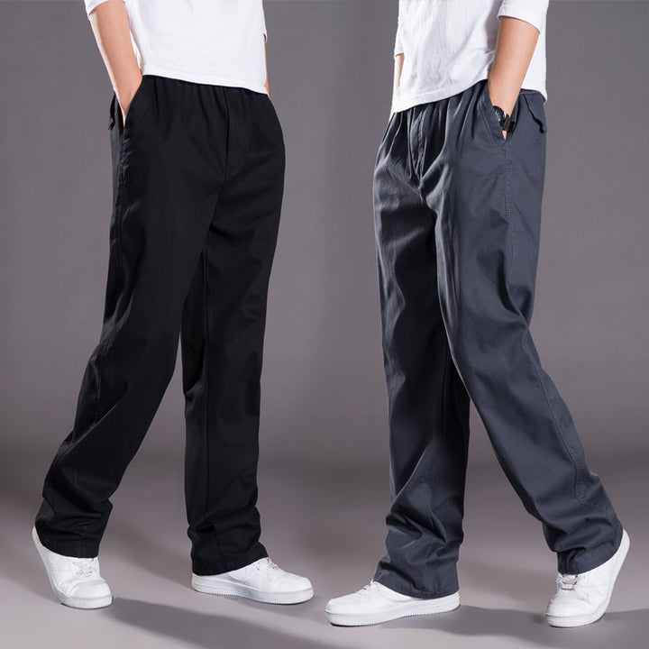 Herren Relaxed-Fit Freizeit-Chinohose mit elastischem Tunnelzug, vorgeformtem Bund und geradem Bein Drune