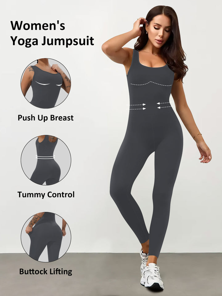 Damen Shaping-Yoga-Einteiler mit Push-Up-Bust, Taillenformung und Po-Lifting Drune
