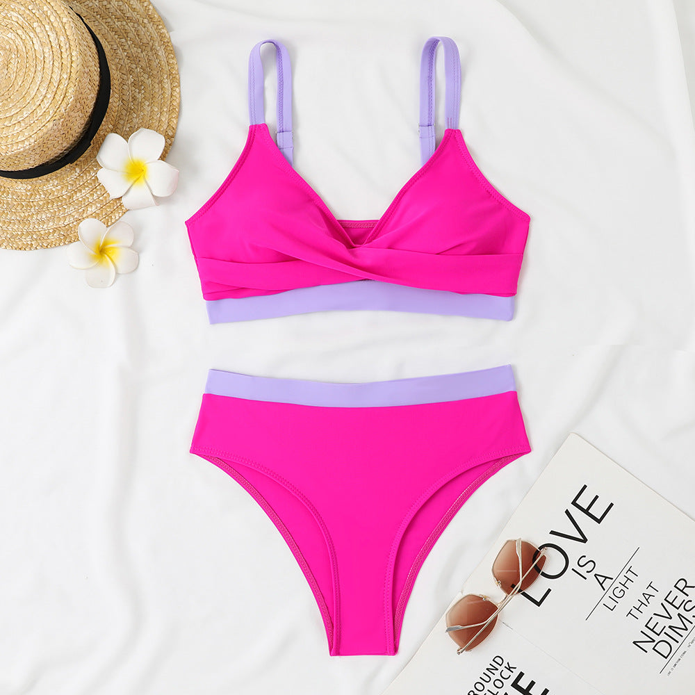 Damen Sportlicher Bikini mit modischem Wickeldesign Drune