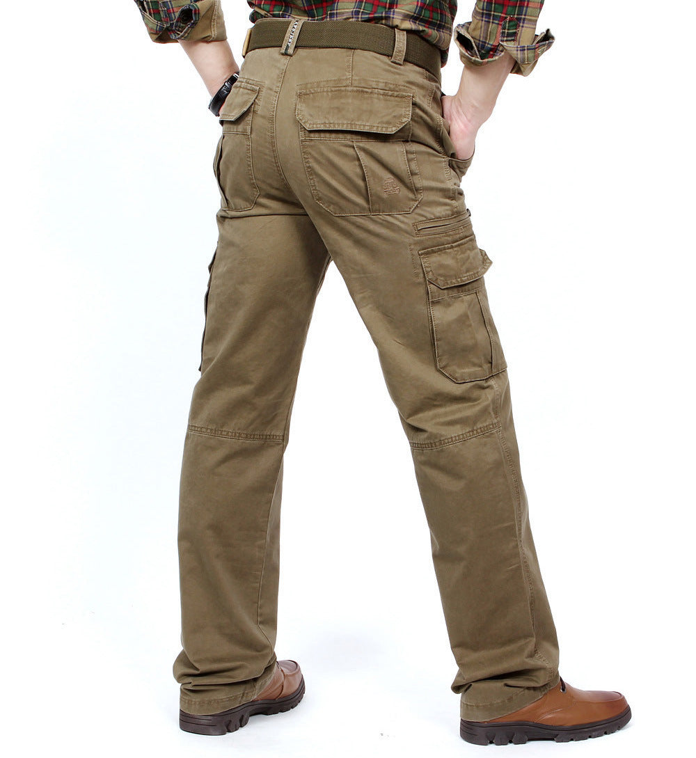 Herren robuste Cargo‑Hose aus Baumwoll‑Canvas mit Mehrfach‑Taschen und Knieverstärkung Drune