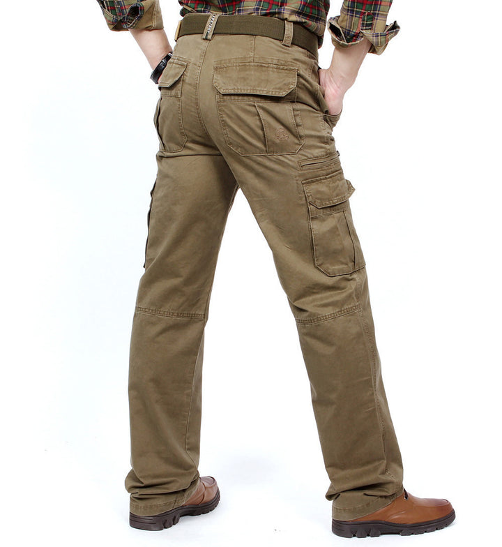 Herren robuste Cargo‑Hose aus Baumwoll‑Canvas mit Mehrfach‑Taschen und Knieverstärkung Drune