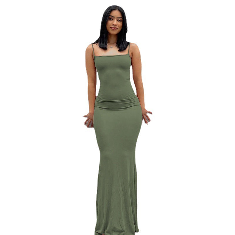 Damen Elegantes Slip Maxi Kleid Drune