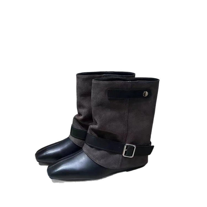 Damen Elegante Stiefeletten mit modischem Riemendesign Drune
