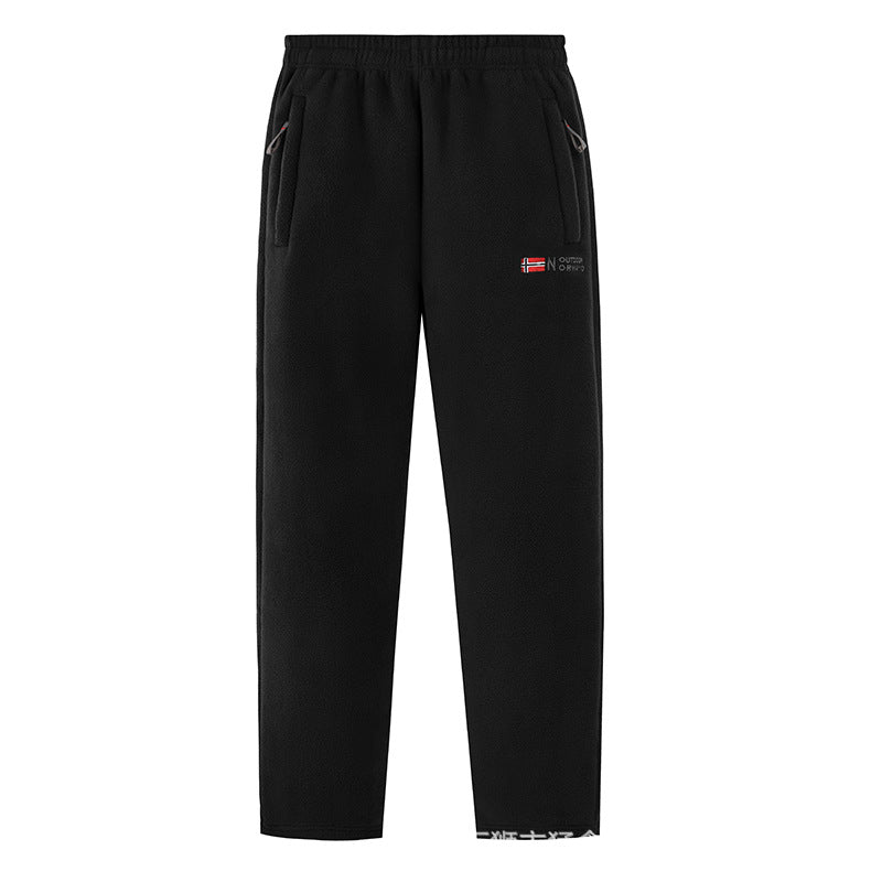 Damen Bequeme Thermo-Fleece-Jogginghose mit Gummibund und Reißverschlusstaschen Drune