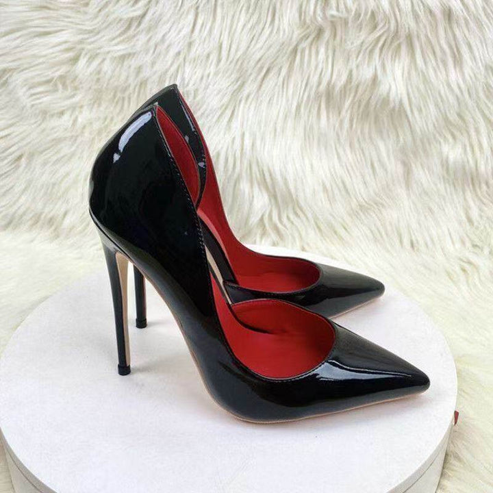 Damen spitze Stiletto Pumps mit glänzender Oberfläche Drune