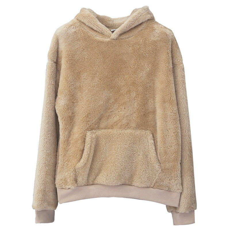 Damen kuscheliger Kapuzenpullover aus Fleece Drune