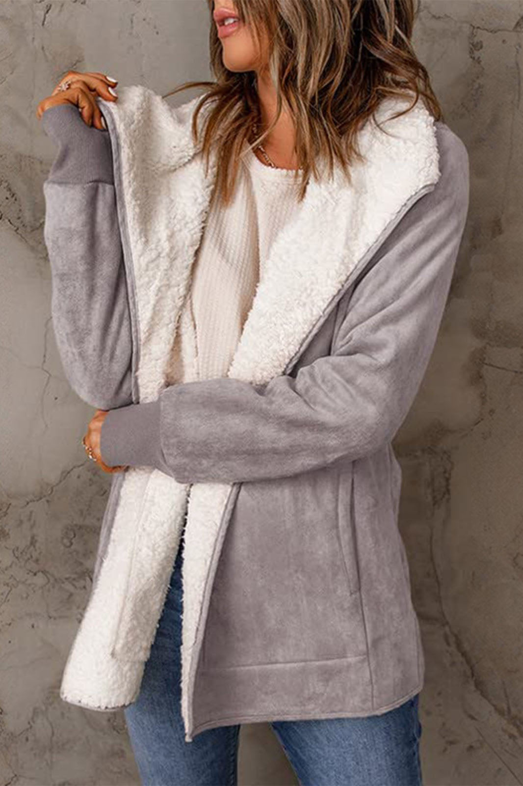 Drune | Revers Wildleder und Schafswolle Thermojacke