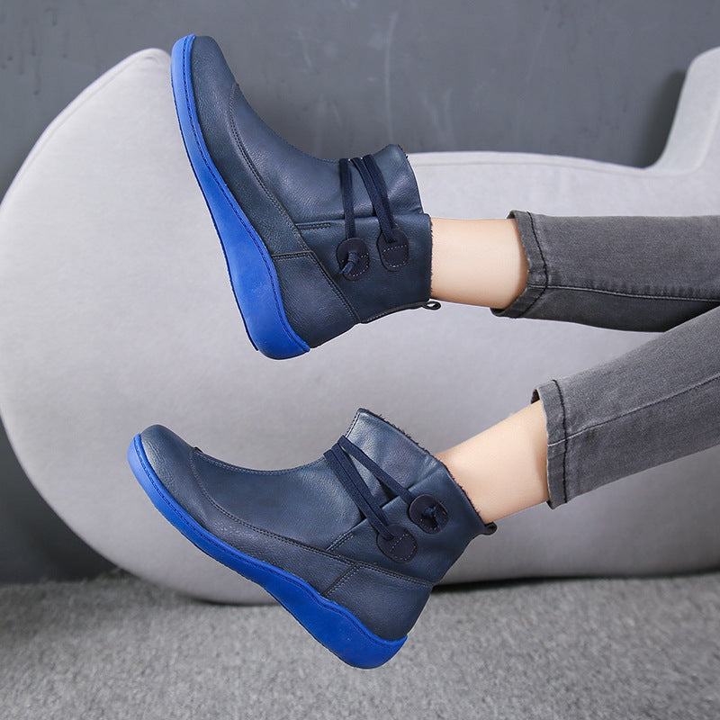 Damen modische Winterstiefeletten mit modernem Schnürdesign und rutschfester Sohle Drune