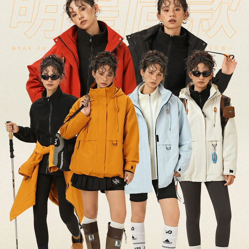 Damen Kapuzen-Utility-Parka mit wasserdichter Membran, großen Fronttaschen & verstellbarem Saum Drune