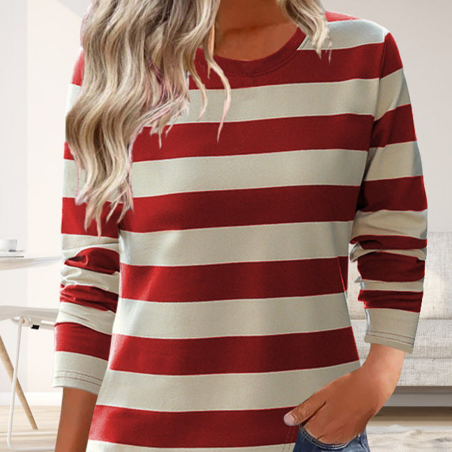 Damen Langarmshirt mit modernem Streifenmuster und bequemer Passform Drune