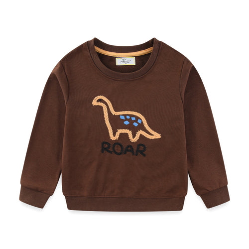 Jungen Sweatshirt mit lebhaftem Dinosaurier-Stickdesign Drune