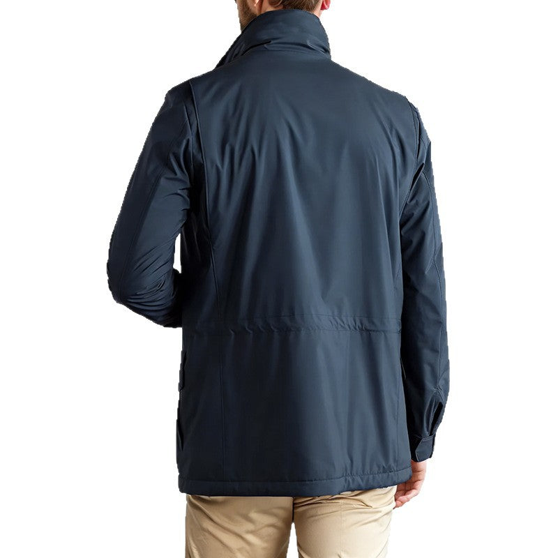 Herren Utility‑Fieldjacke mit verdecktem Reißverschluss, Druckknopfleiste und Multifunktions‑Taschen Drune