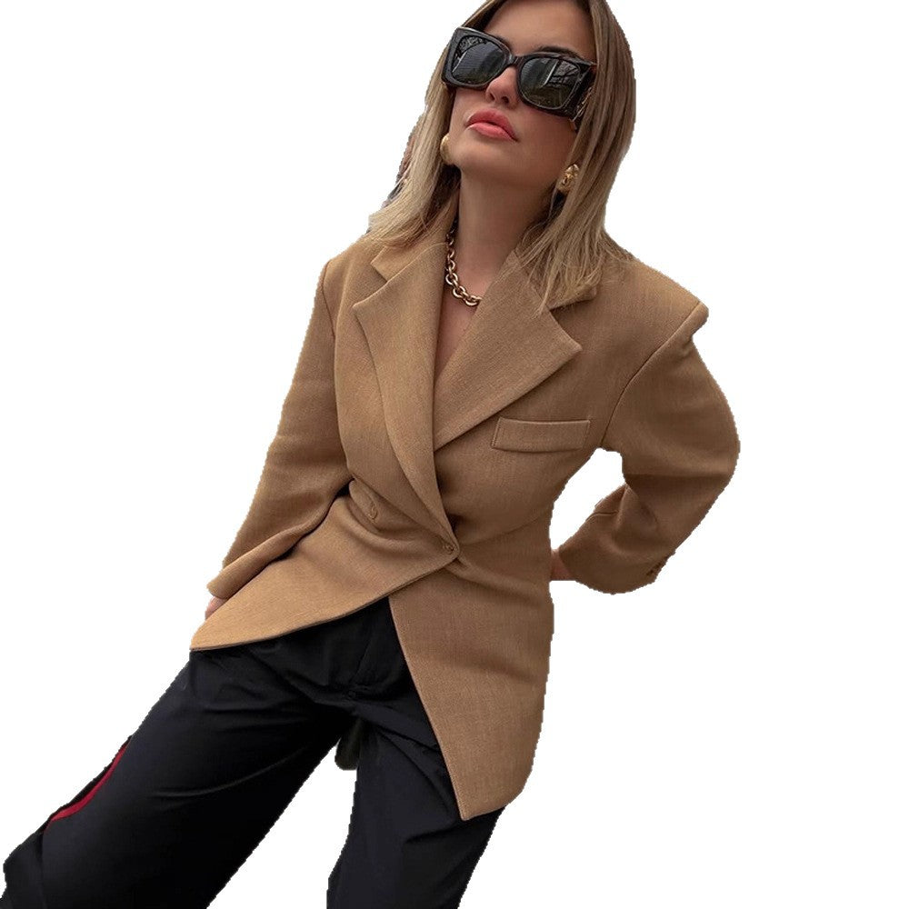 Damen Elegante oversized Blazerjacke mit Knopfdetails und zeitgemäßer Silhouette Drune
