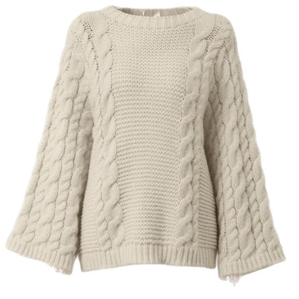 Damen Grobstrickpullover mit oversized Schnitt und kunstvollem Zopfmuster Drune