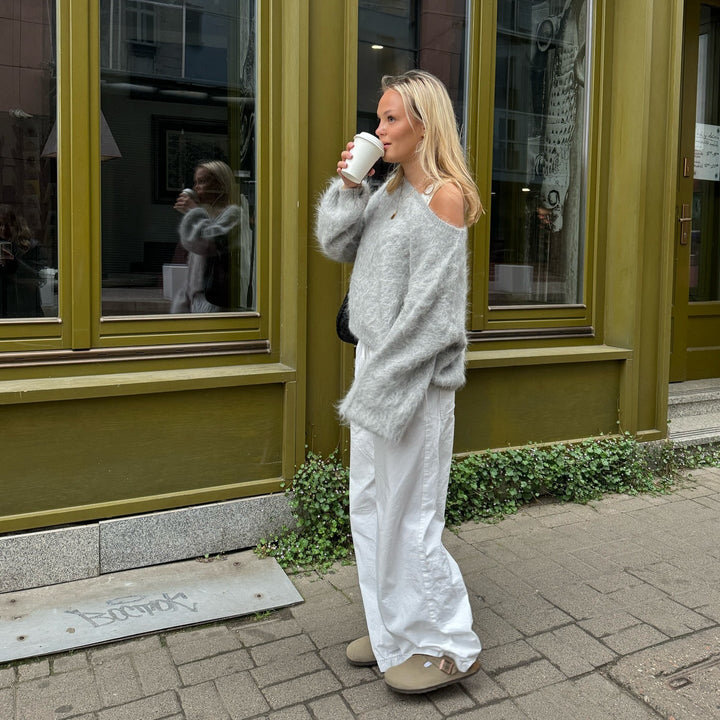 Damen Mohair-Mix Pullover mit Weichem Stoff & Oversized-Ärmeln | Drune