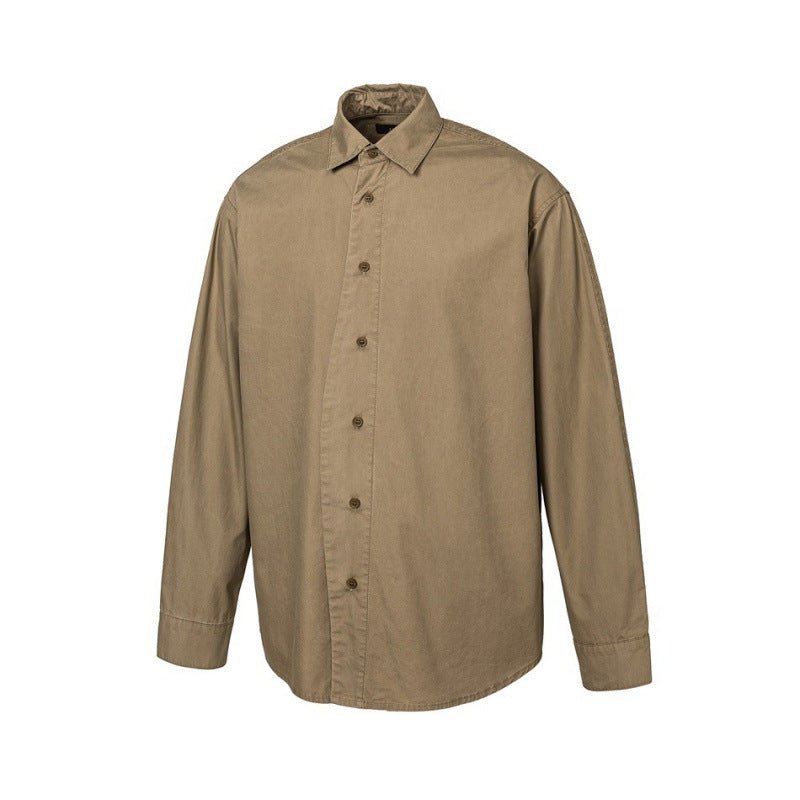 Herren Weites Oversize-Hemd aus Baumwoll-Twill mit Kentkragen und Relaxed‑Fit Drune