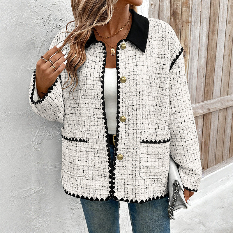 Damen Modische Tweedjacke Drune