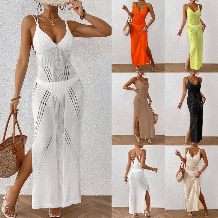 Damen Maxikleid mit raffiniertem Netzdesign Drune
