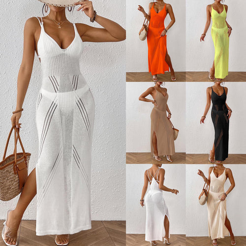 Damen Maxikleid mit raffiniertem Netzdesign Drune