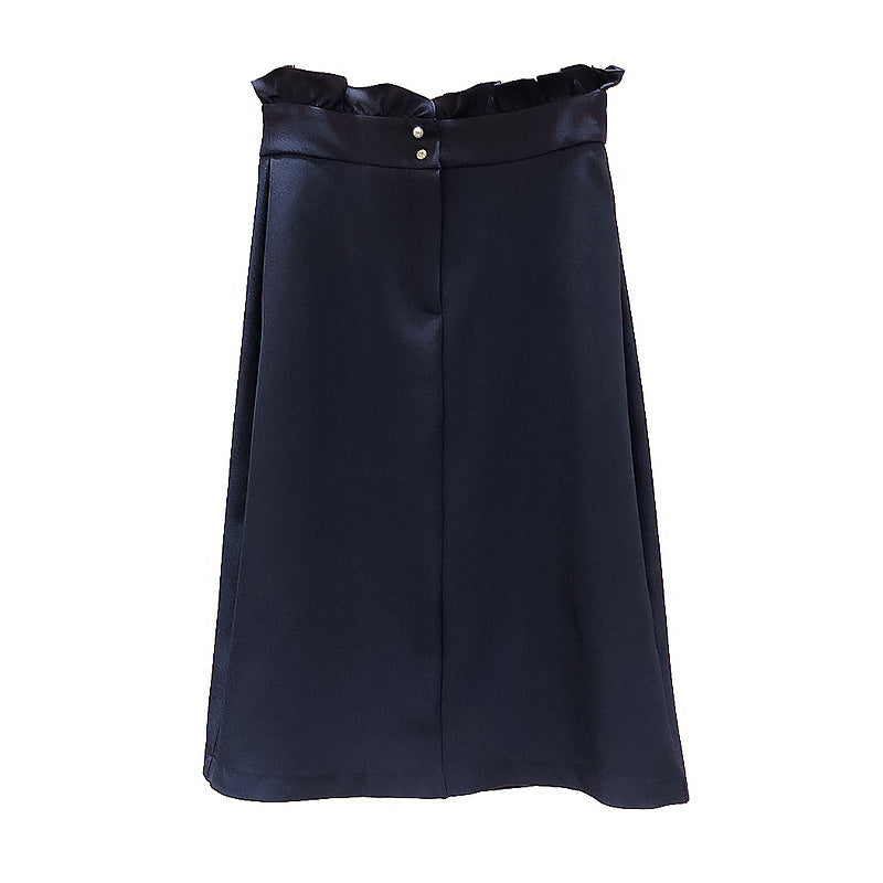 Damen Eleganter Midi-Rock mit Falten-Design Drune