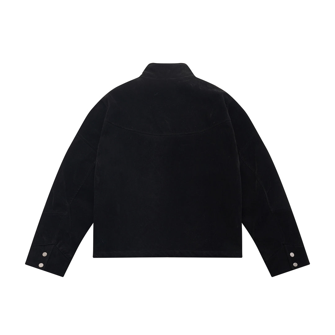 Herren Kurzblouson aus Velours‑Suede mit hohem Kragen und ergonomischer Nahtführung Drune