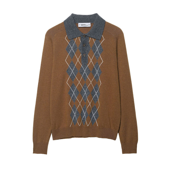 Damen Poloshirt mit modernem Argyle-Muster und komfortablem Schnitt Drune