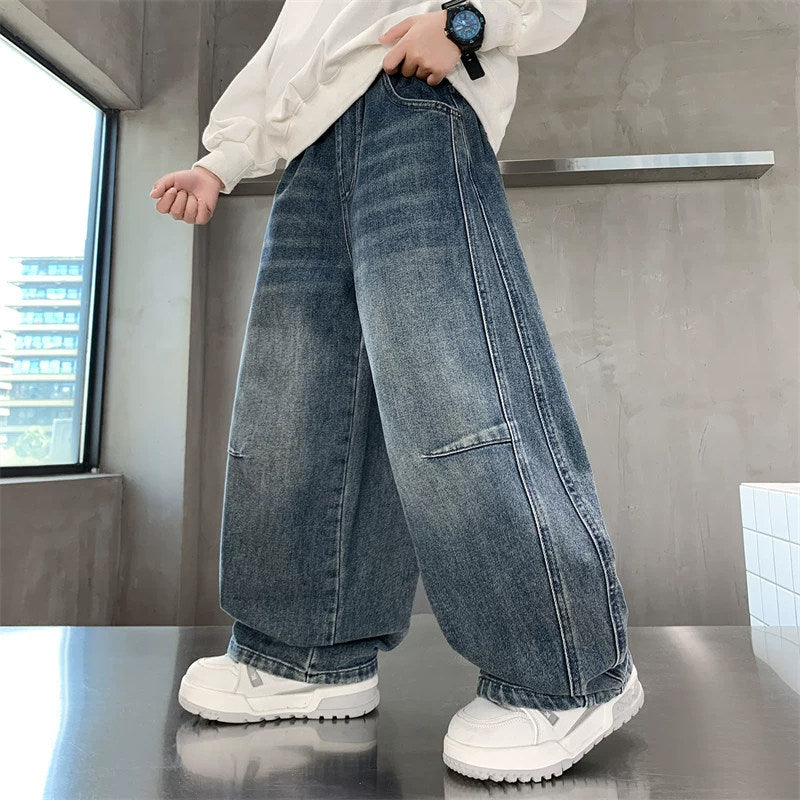 Unisex weite Denim-Hose im angesagten Streetwear-Stil Drune