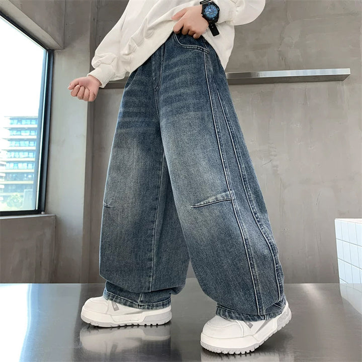 Unisex weite Denim-Hose im angesagten Streetwear-Stil Drune