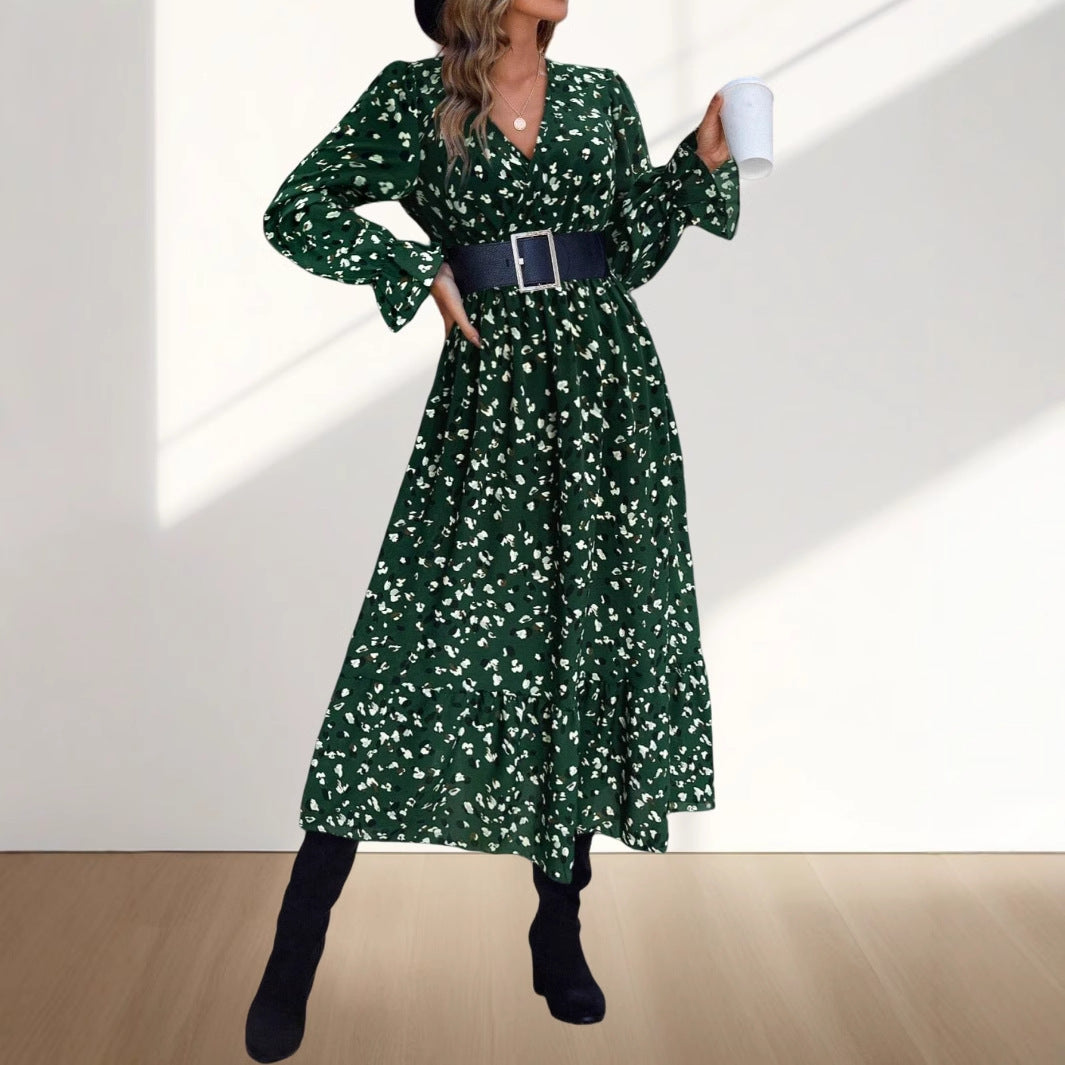 Damen Wickelkleid mit taillierter Passform und floralem Muster Drune