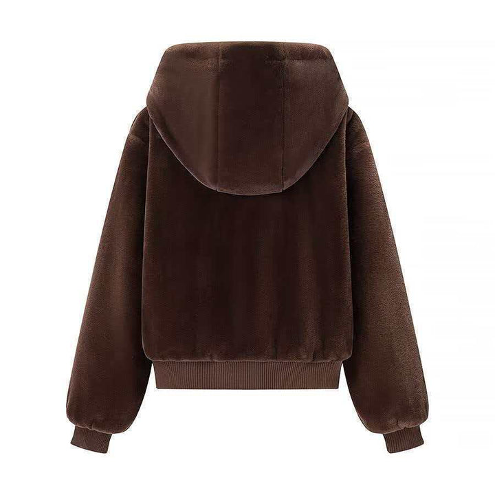 Damen Wende-Kapuzenblouson mit Plüsch- und Fleece-Seite Drune
