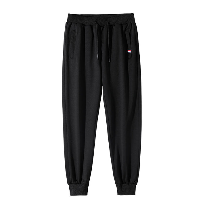 Herren Slim-Fit Jogginghose mit elastischem Rippbund, Kordelzug und Reißverschlusstaschen Drune