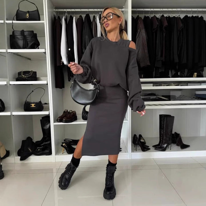 Damen Sweatshirt und Rock Set Drune