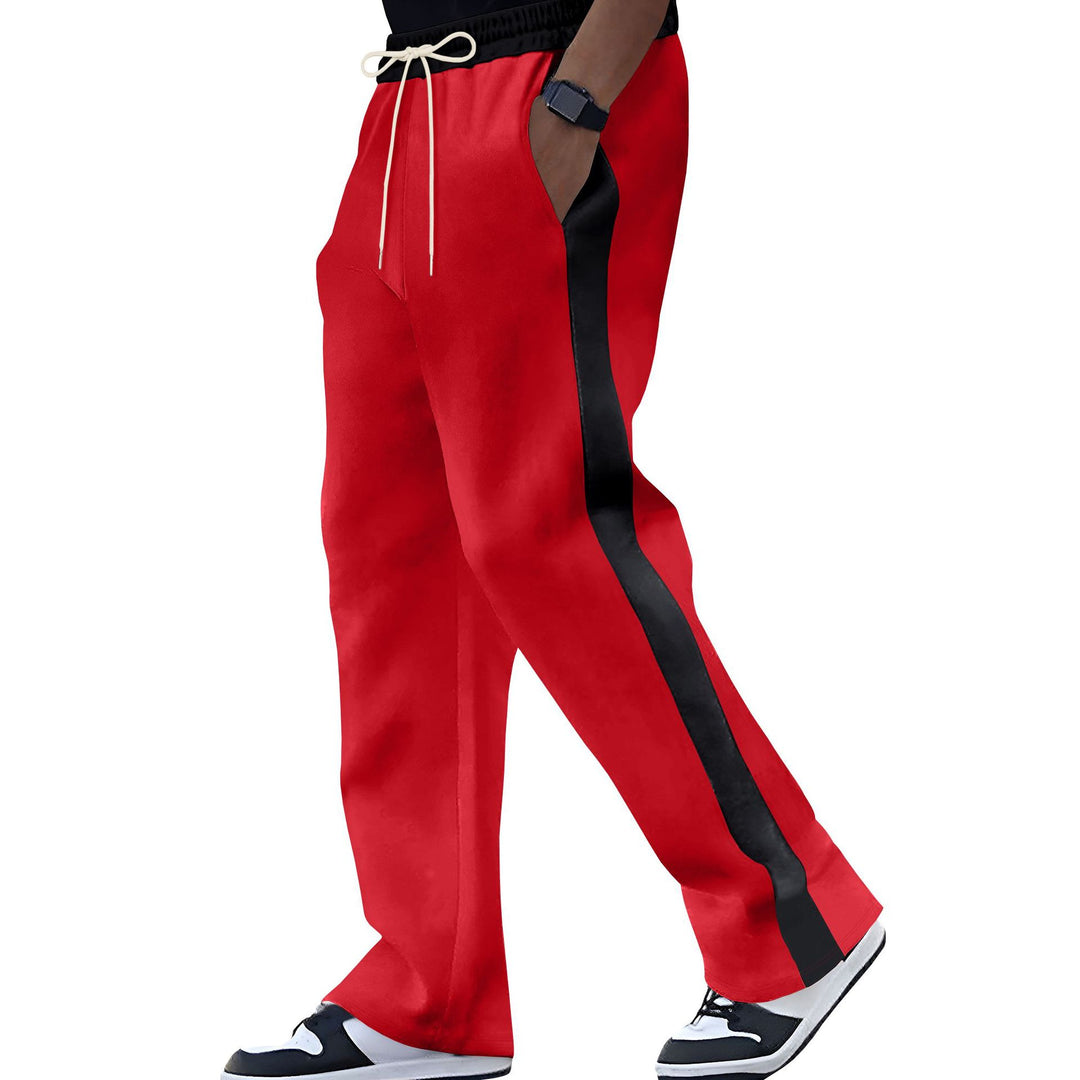 Herren nan Retro-Trackpants mit kontrastseitstreifen, geripptem Bund und ausgestelltem Bein Drune